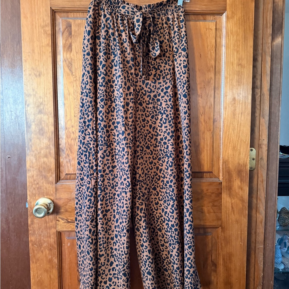 Sienna Sky Leopard Print Wide Leg Pants